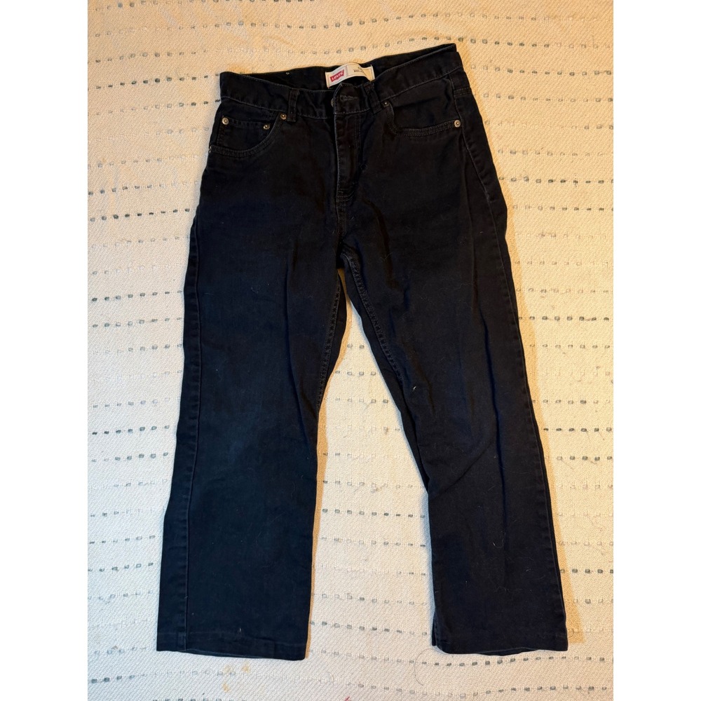 Levis 550 Relaxed Fit Black Jeans Denim Pants 26x23 Mens Kids